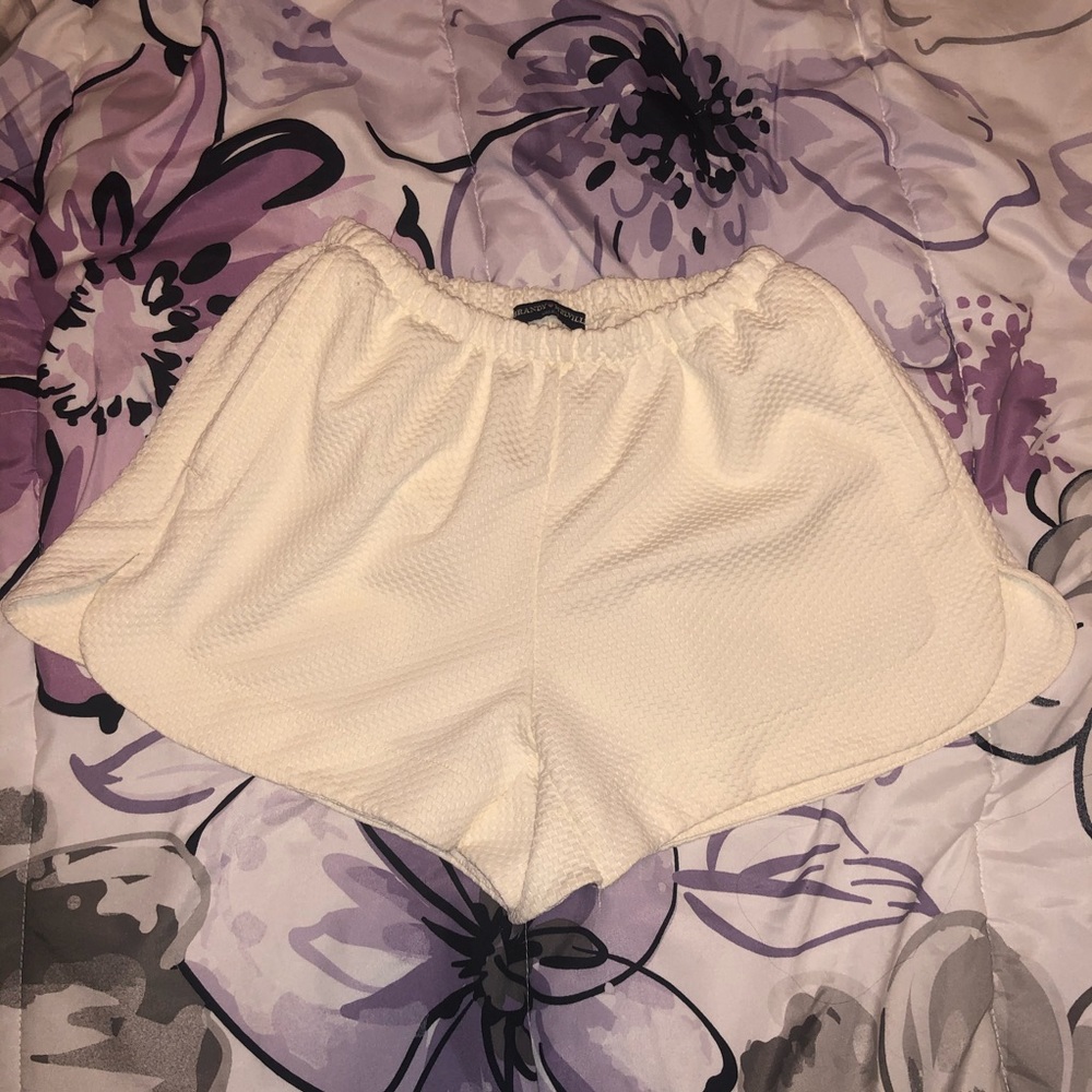 Brandy Melville White Textured Shorts